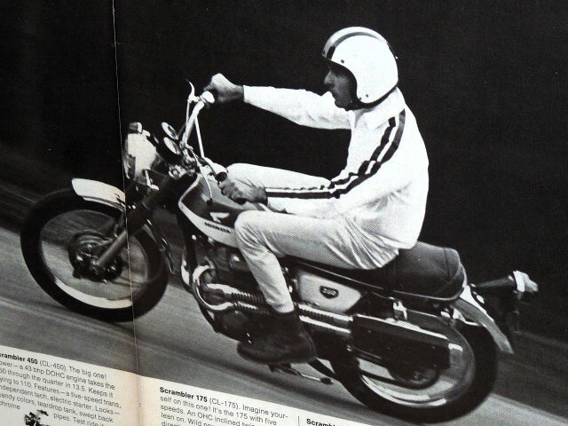 1969年 USA 60s 洋書雑誌広告 額装品 Honda CL350 ホンダ (A3size) / 検索用 CL450 CL175 CL90 店舗 看板 ガレージ ディスプレイ AD AHM_画像5