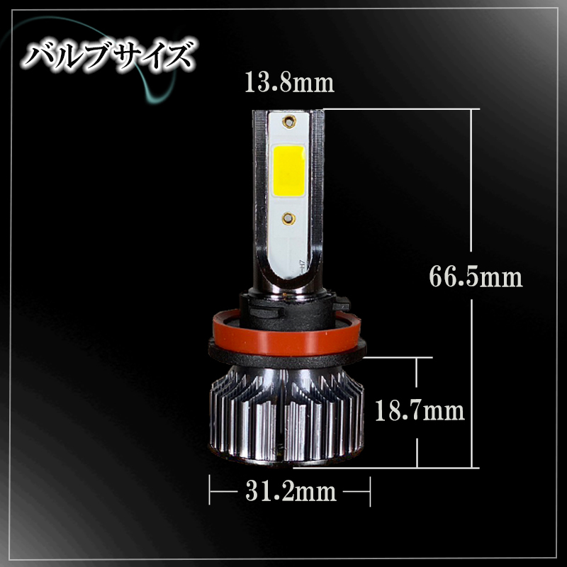 クラウン アスリート ロイヤル マジェスタ 200系 LEDフォグランプ イエロー H8 H11 H16 黄色 LED バルブ 車検対応 後付け _画像8