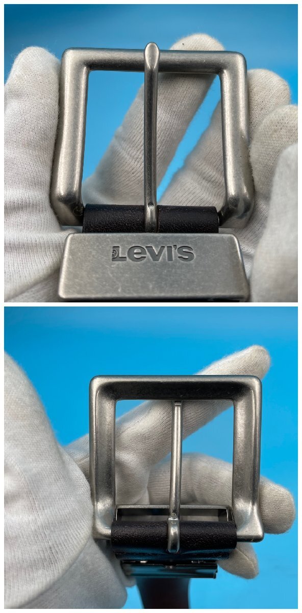 【A9909O100】Levi's ベルト レザー メンズ リーバイス こげ茶 ダークブラウン ビジネス カジュアル 革 ブランド やや重め 合わせやすい_画像4