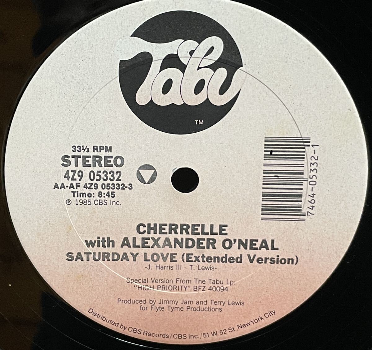 CHERRELLE with ALEXANDER O'NEAL / SATURDAY LOVE 中古盤12インチの画像3