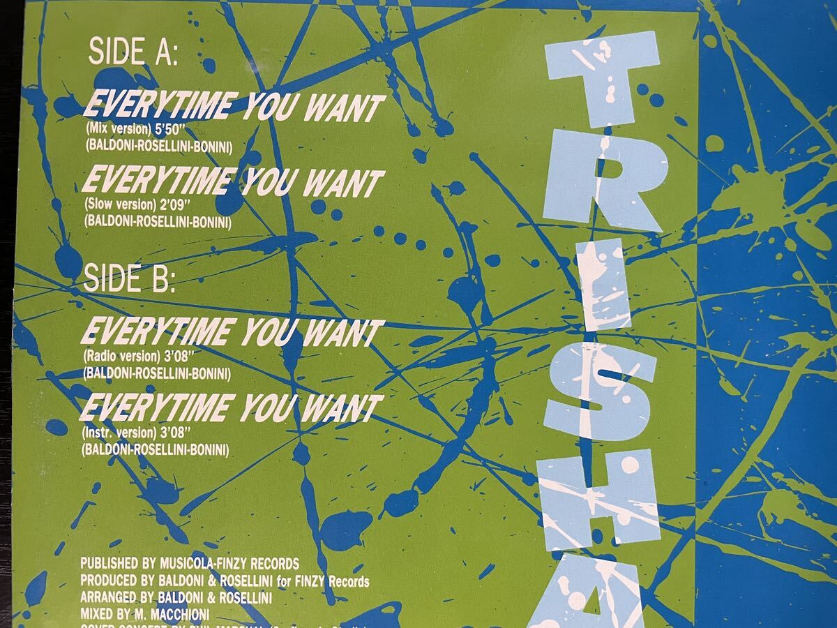 TRISHA / EVERYTIME YOU WANT 中古盤12インチの画像3