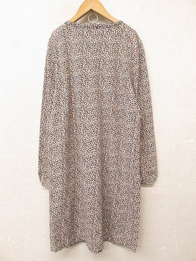 k6580: Greece made A.P.C( A.P.C. ) small floral print long sleeve One-piece S blouse / tunic / cut and sewn navy blue navy :5
