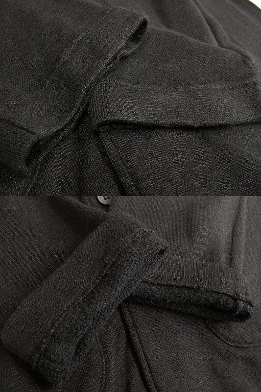 k6579：日本製！Magine(マージン) リネン綿麻 ジャケット 48 ロングカーディガン 黒ブラック/メンズ：5_画像8