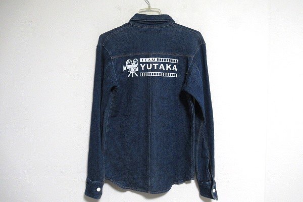 N6693:非売品？ TRYSOME？（トライサム？）TEAM YUTAKA スウェットデニムシャツジャケット/青/S/水谷豊：5の画像2