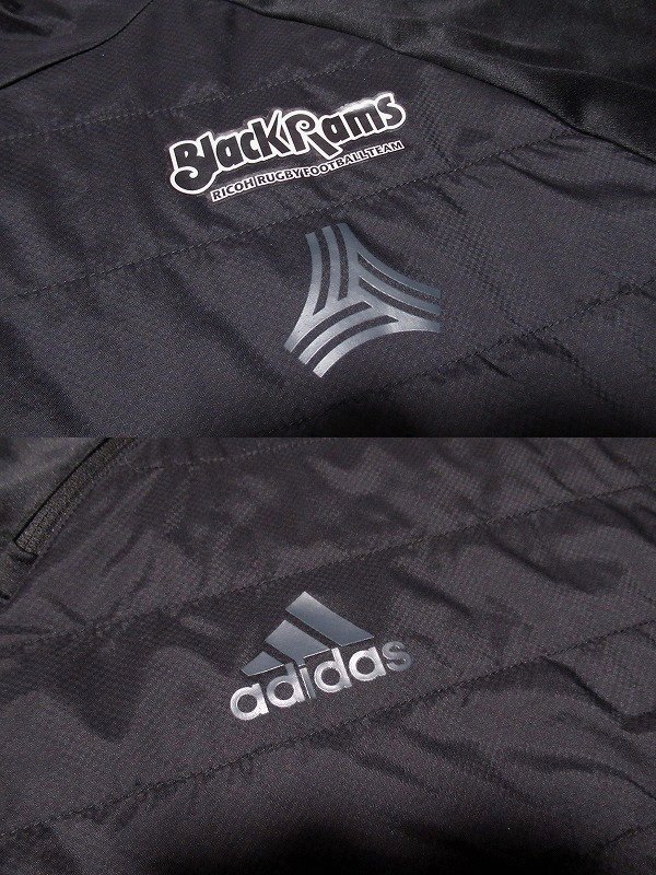 N6690:adidas（アディダス）RICOH BlackRams Tokyo リコーブラックラムズ東京 ピステジャケット/黒/3XO：5_画像4