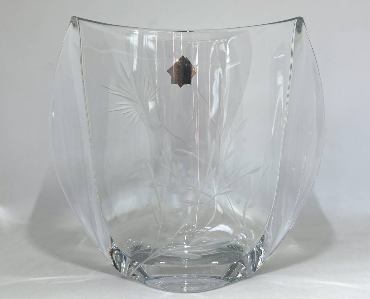 ● BOHEMIA GLASS ボヘミアングラス 花瓶 チェコ製 ■ 未使用の画像3