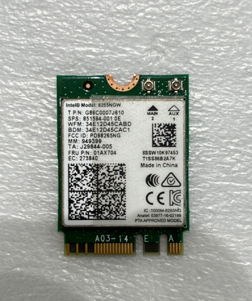 Intel Dual Band Wireless-AC 8265 8265NGW 無線LAN Wi-Fi5 Bluetooth 4.2 在庫複数　送料無料_画像1