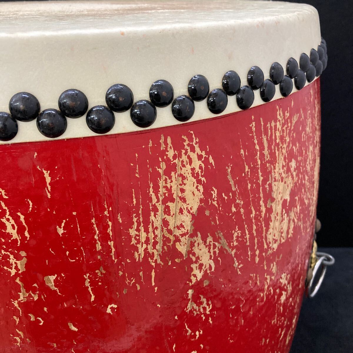  японский барабан futoshi тамбурин без тарелочек nagadodaiko один размер . сяку красный праздник барабан традиционные японские музыкальные инструменты ударные инструменты наклонный шт. есть ②