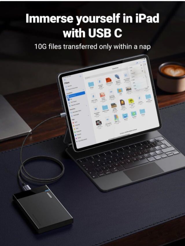 【未使用】UGREEN ★ USB C to Micro Bケーブル USB 3.1 10Gbps高速データ転送 外付けhddケーブル マイクロB変換ケーブル 2m 送料込