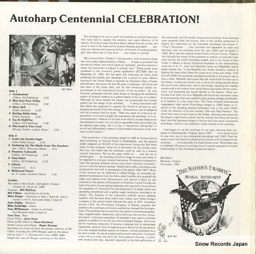 ビル・クリフトン autoharp centennial celebration ELF101_画像2