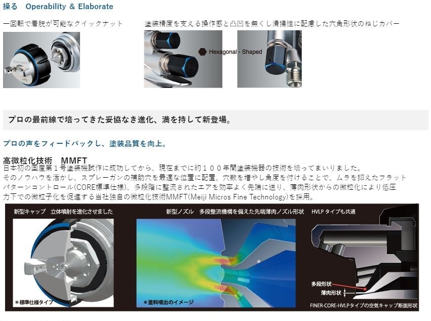 [FINER-CORE-13]1.3mm calibre [faina- core ] Meiji machine factory meiji[ spray gun body only ][ cup optional ] automobile repair exclusive use center 