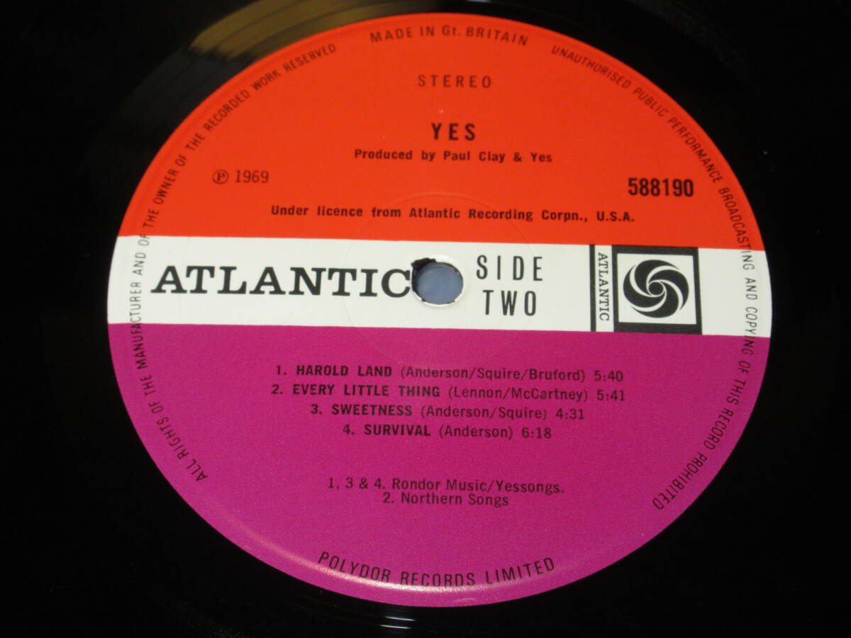 ◆◇YES(イエス)【YES(イエス・ファースト・アルバム)】英盤LP/588190/ATLANTIC/RED/PLUM/RED/MAROONレーベル◇◆_画像4