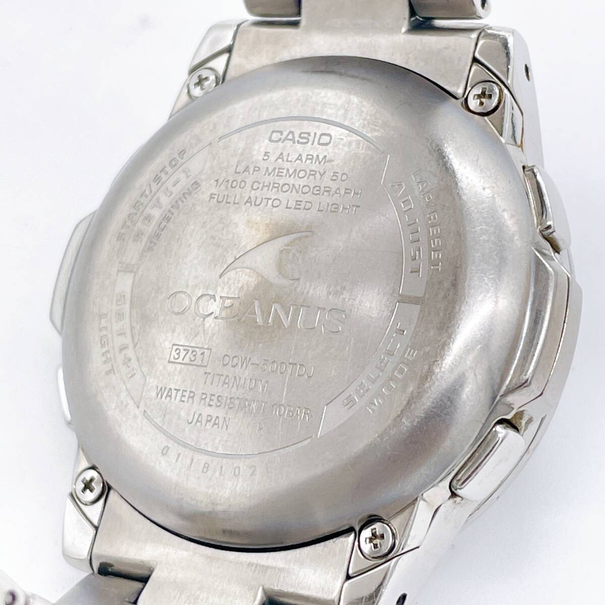 【1円スタート】稼働品 CASIO カシオ OCEANUS オシアナス OCW-500TDJ 3731 デジアナ 電波ソーラー ラウンド シルバー メンズ腕時計_画像7