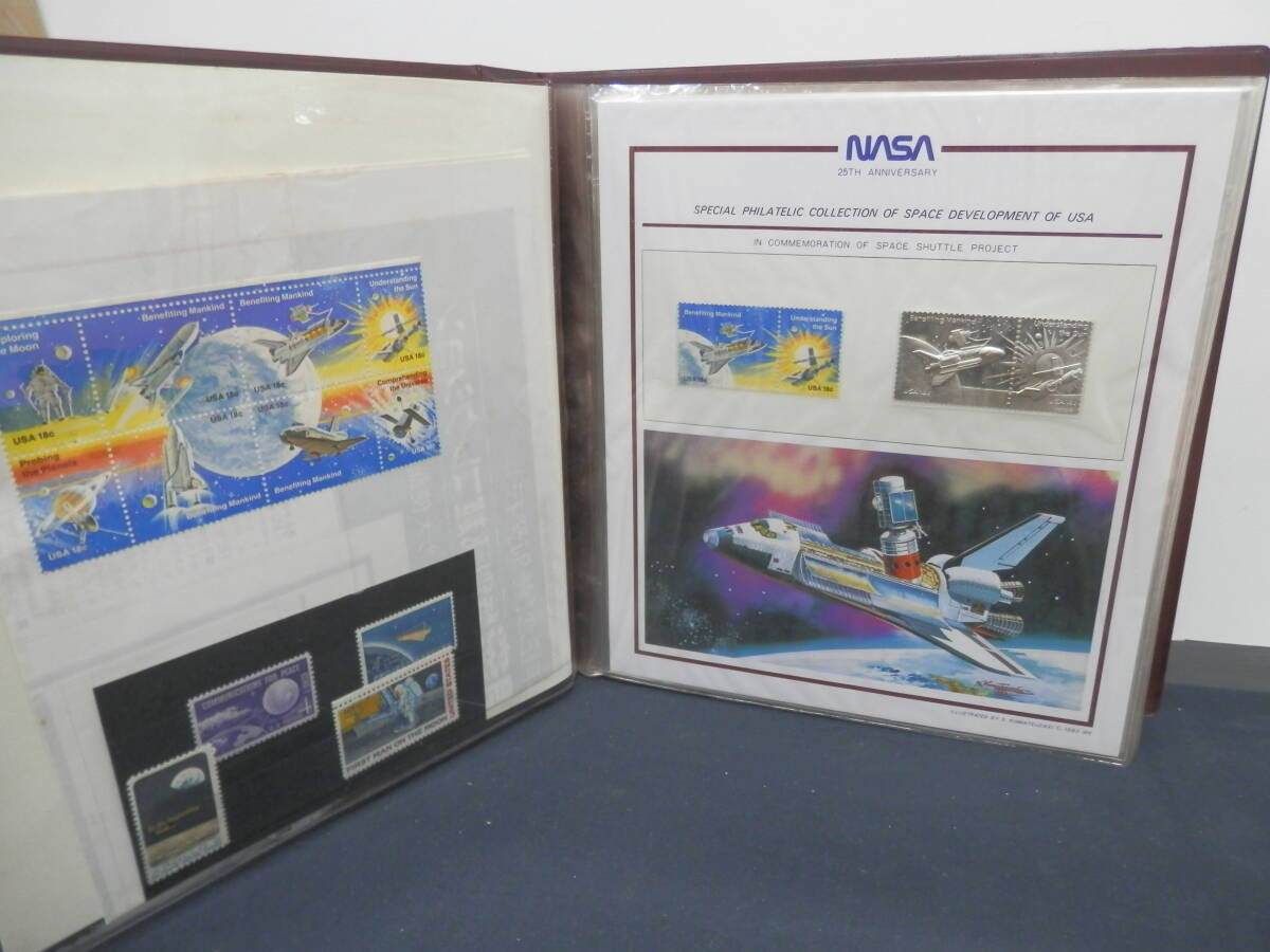 ○【貴重品】NASA設立25周年記念　アメリカの宇宙開発特別郵趣コレクション　全17ページ_画像3