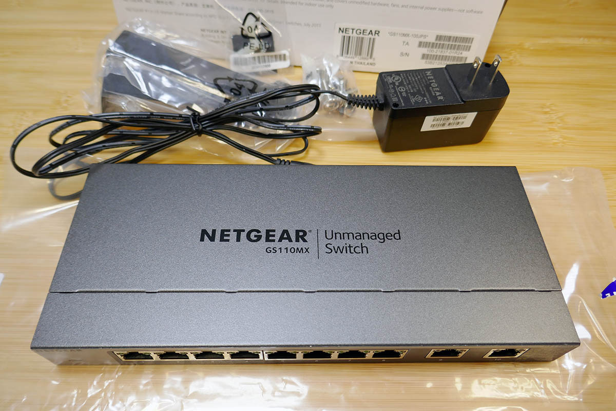 NETGEAR GS110MX-100JPS 10Gb/5Gb/2.5Gb対応2ポート+ギガビット8ポート 計10ポート スイッチングハブ 10GBASE-T対応　ネットギア_画像2