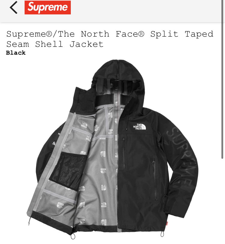 【新品正規】黒 M / 24ss supreme Supreme The North Face Split Taped Seam Shell Jacket / シュプリーム ノースフェイス ヌプシ ノース_画像2