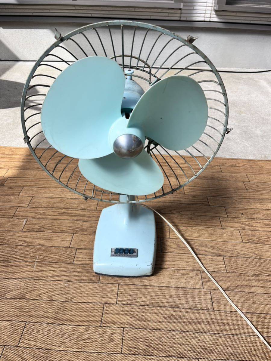 303*NATIONAL National ELECTRIC FAN TYPE 30DB electric fan 3 sheets wings root antique Showa Retro operation verification settled 
