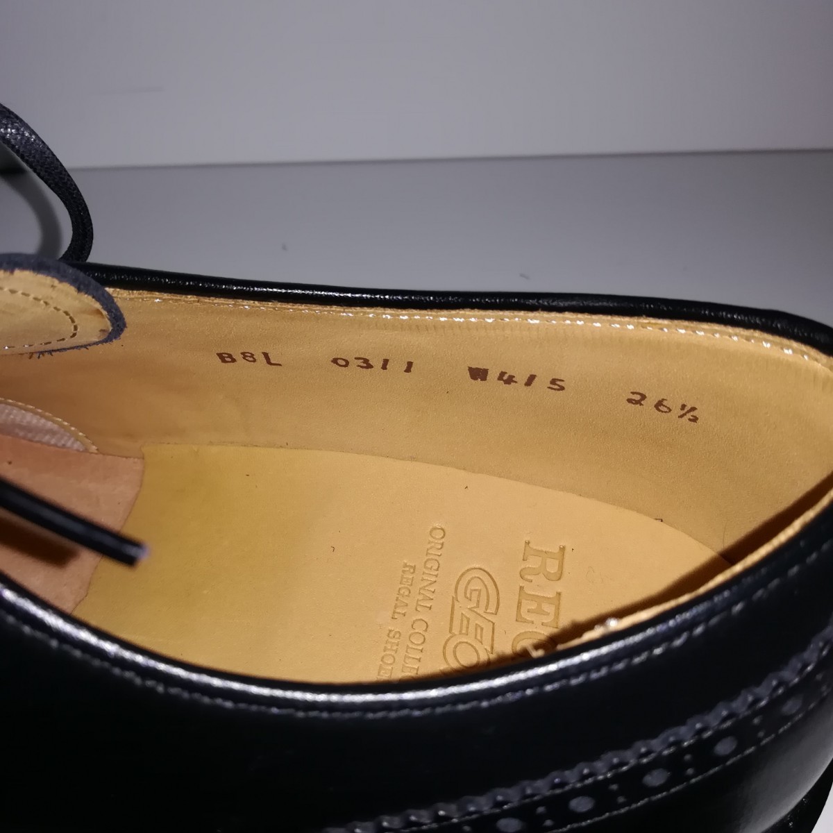 【新品同様・試着程度】 ★リーガル REGAL★ GEOX W415 ウイングチップ 26.5 黒 ドレスシューズ ビジネス 革靴 紳士靴 _画像8