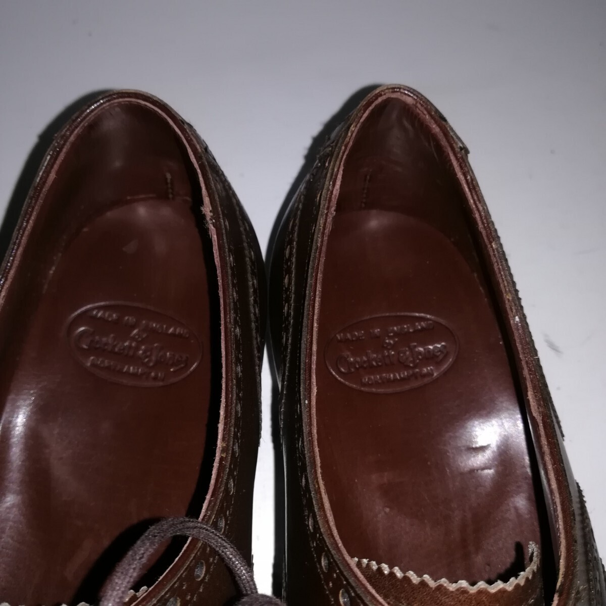 【新品同様・試着程度】 箱袋付き ★クロケット&ジョーンズ Crockett&Jones★ Mercer ウイングチップ 6D 茶 シューズ 革靴 紳士靴 本革の画像7