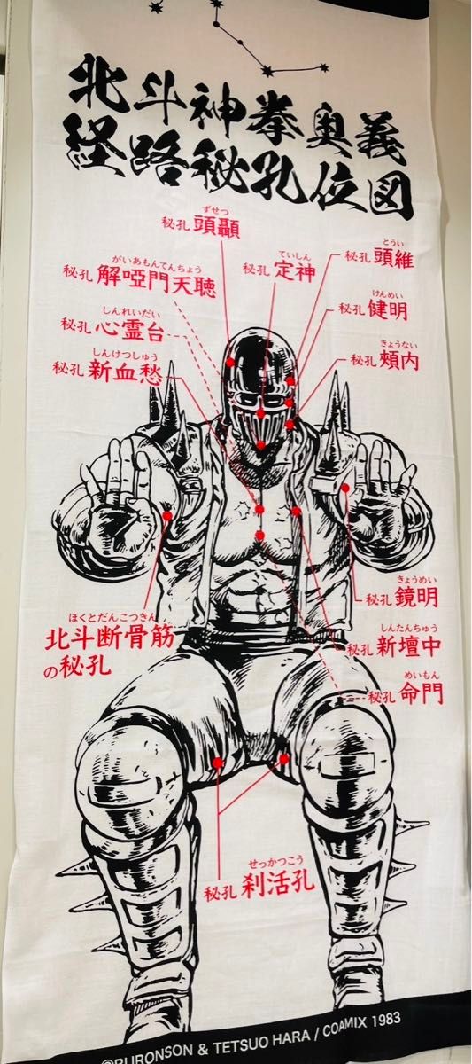 【新品未開封】北斗の拳 40周年大原画展限定品　ジャギ秘孔手ぬぐい　1枚