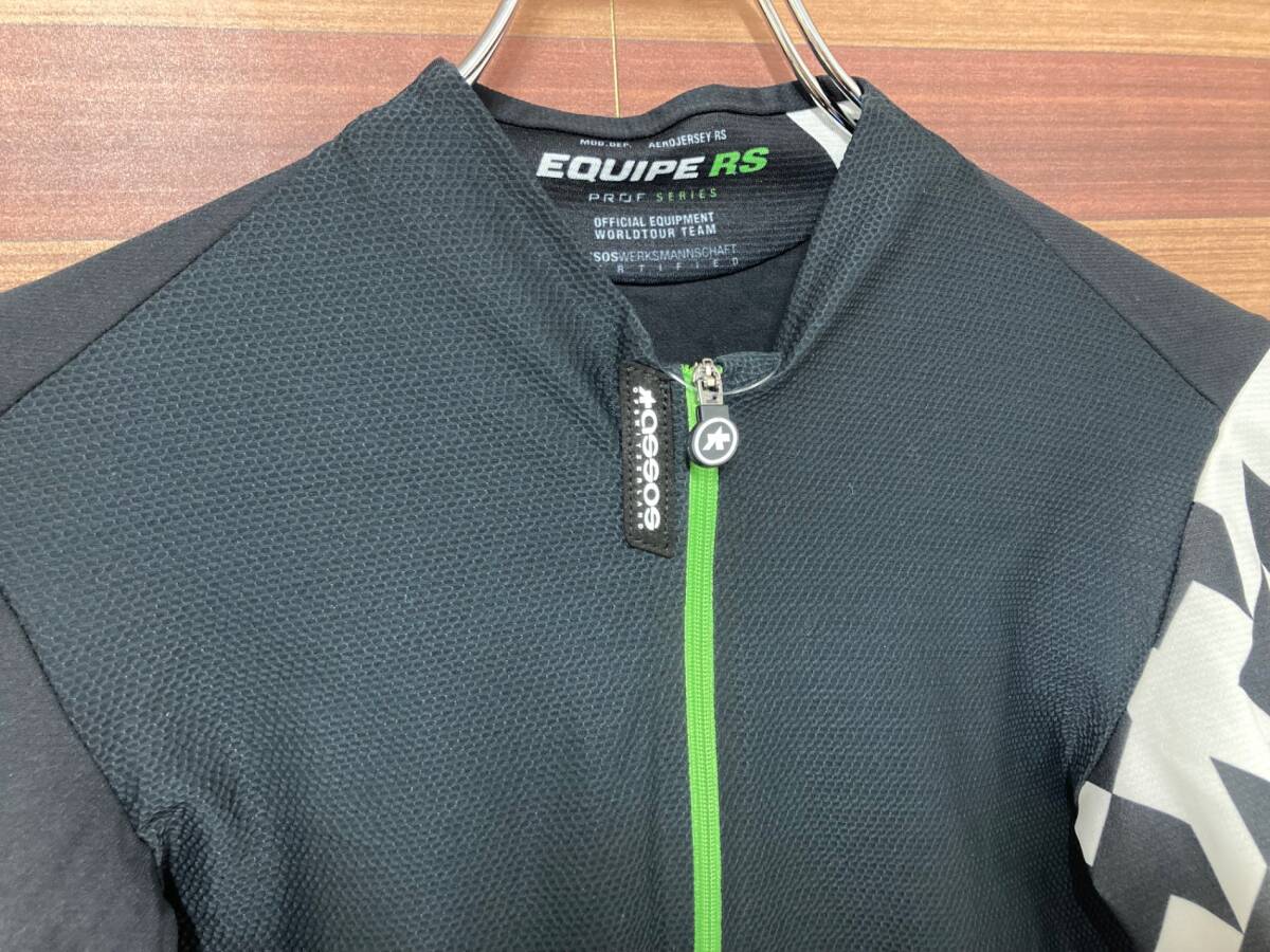 HR299 アソス assos EQUIPE RS 半袖 サイクルジャージ 黒 白 M_画像3