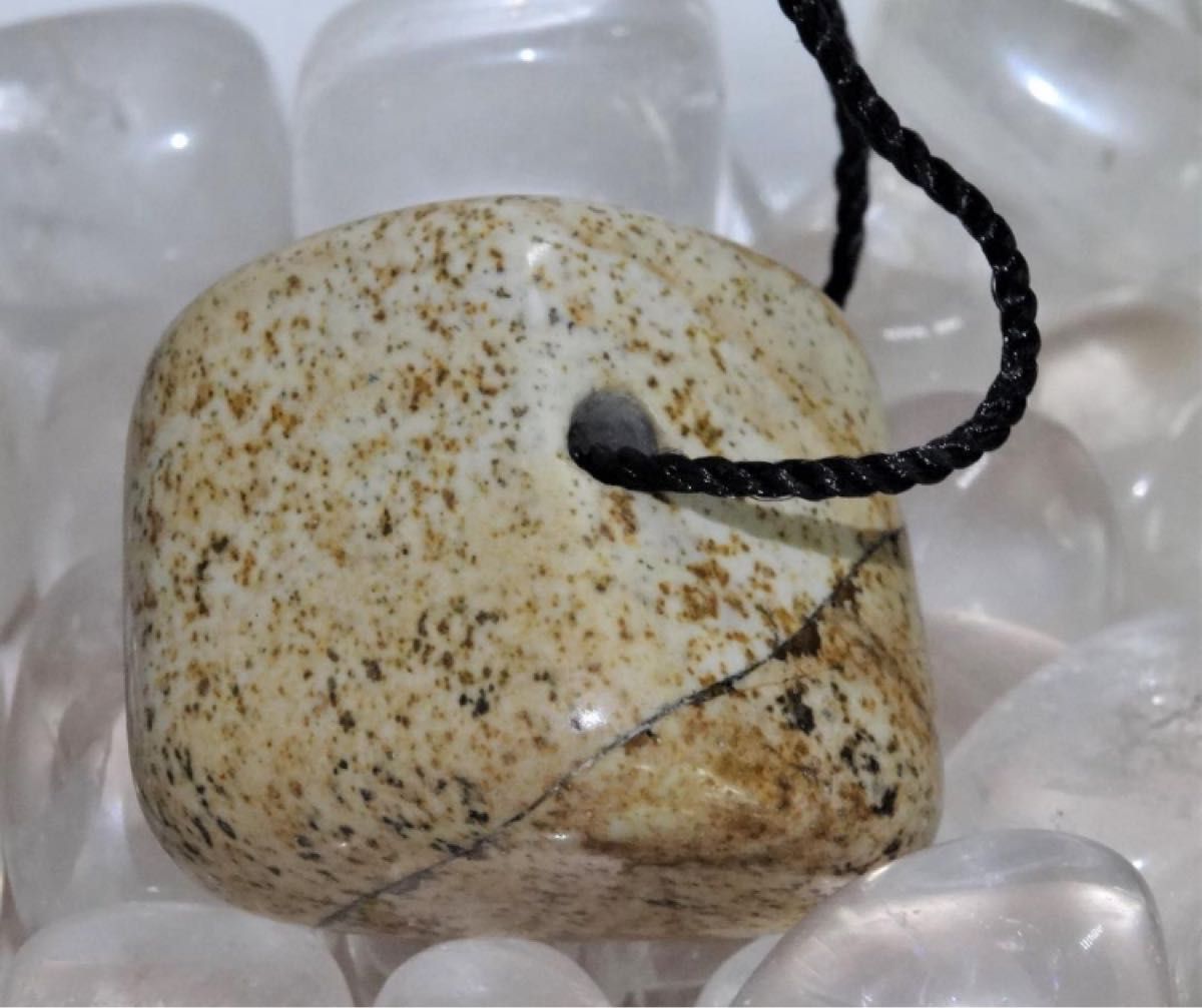 ●天然石◆タンブル◆ピクチャージャスパー（穴あり）002(現物)