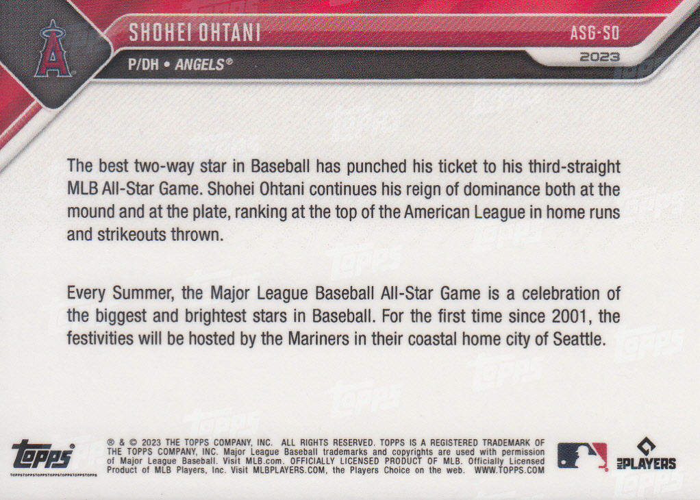 2023 topps now '大谷翔平' MLB ALL-STAR GAMEの画像2