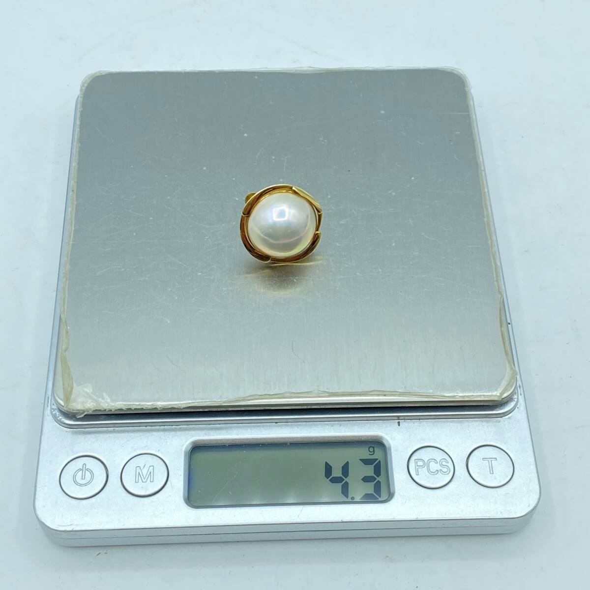 『Z13』K18刻印 マベパール イヤリング 約15ｍｍ 約8.3ｇ 真珠 ホワイトカラー ジュエリー アクセサリー 現状品の画像8