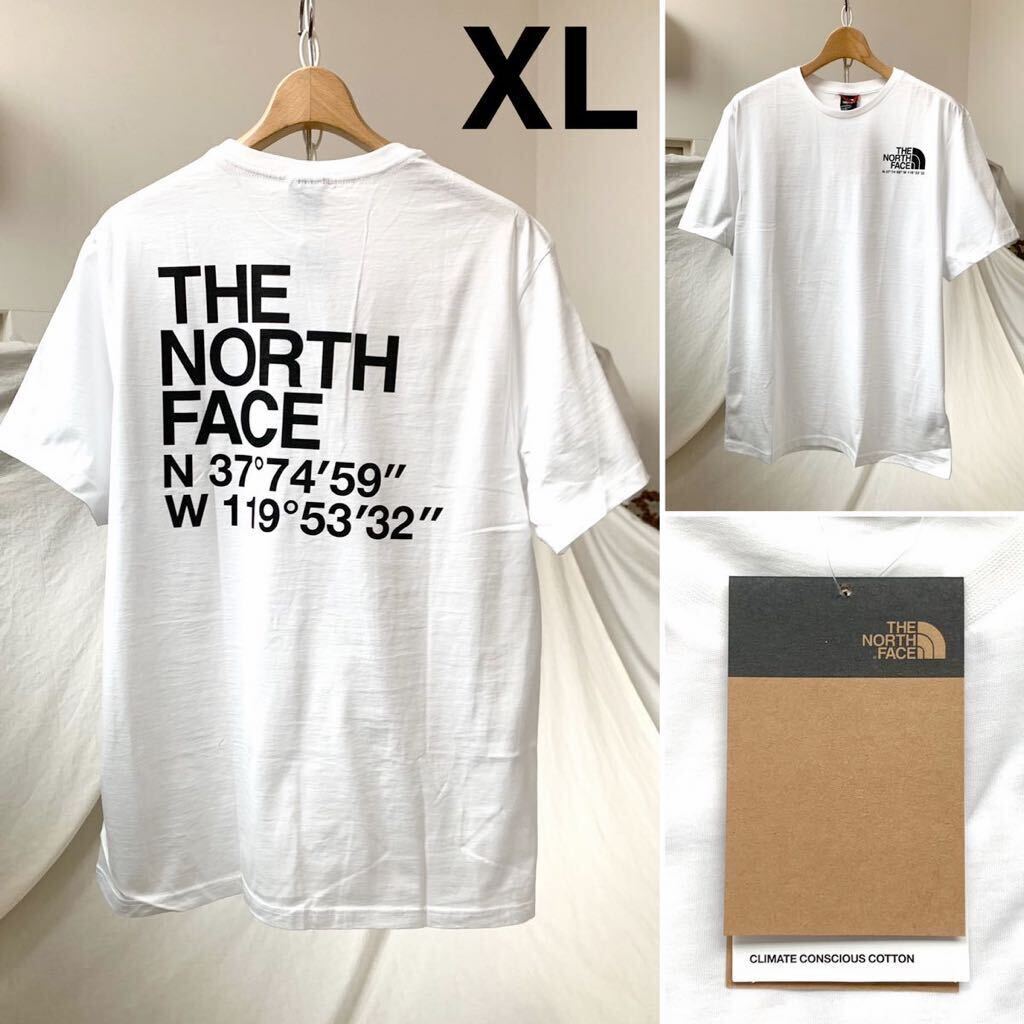 XL 新品 ノースフェイス THE NORTH FACE COORDINATES TEE ロゴ ハーフドーム 座標 半袖 Tシャツ 白 メンズ 海外企画 日本未入荷 送料無料の画像1