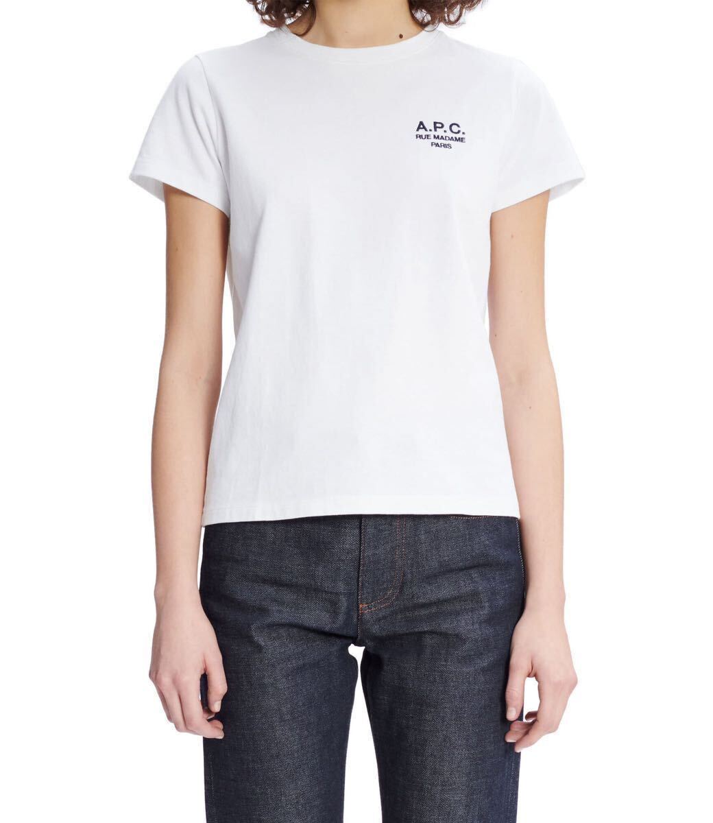 M новый товар A.P.C. A.P.C. стандартный вышивка Logo Denise футболка .1.54 десять тысяч белый белый женский APC толстый 2023SS короткий рукав Mini Logo бесплатная доставка 