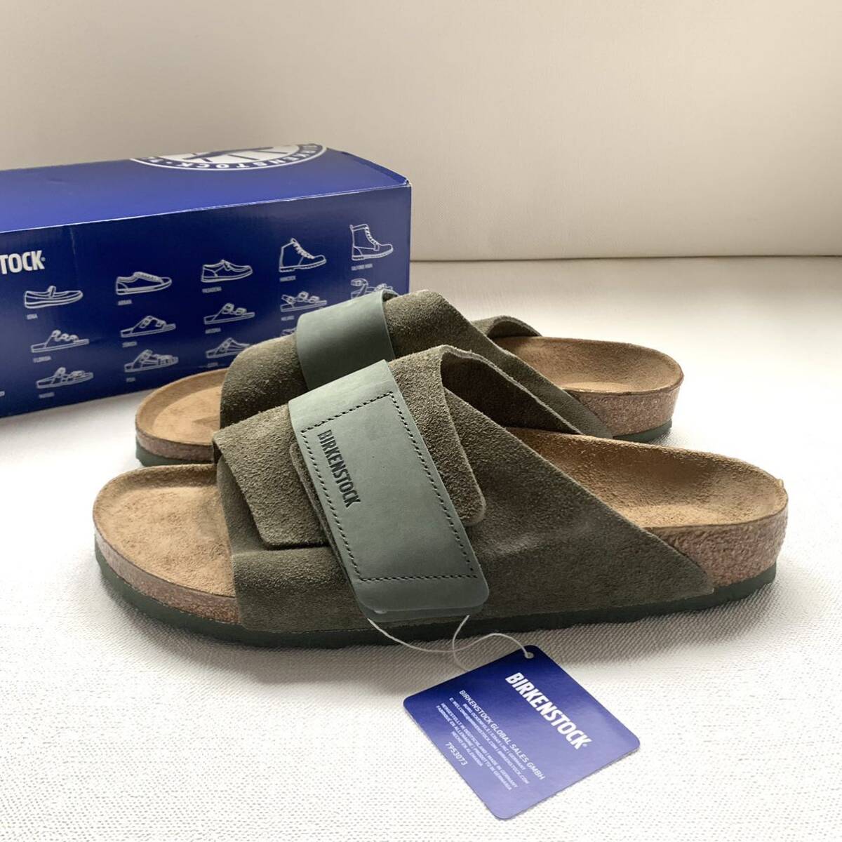 新品 BIRKENSTOCK ビルケンシュトック Kyoto キョウト ヌバック スエード レザー サンダル 43 メンズ 28㎝ 1023830 タイム Thyme 送料無料_画像2