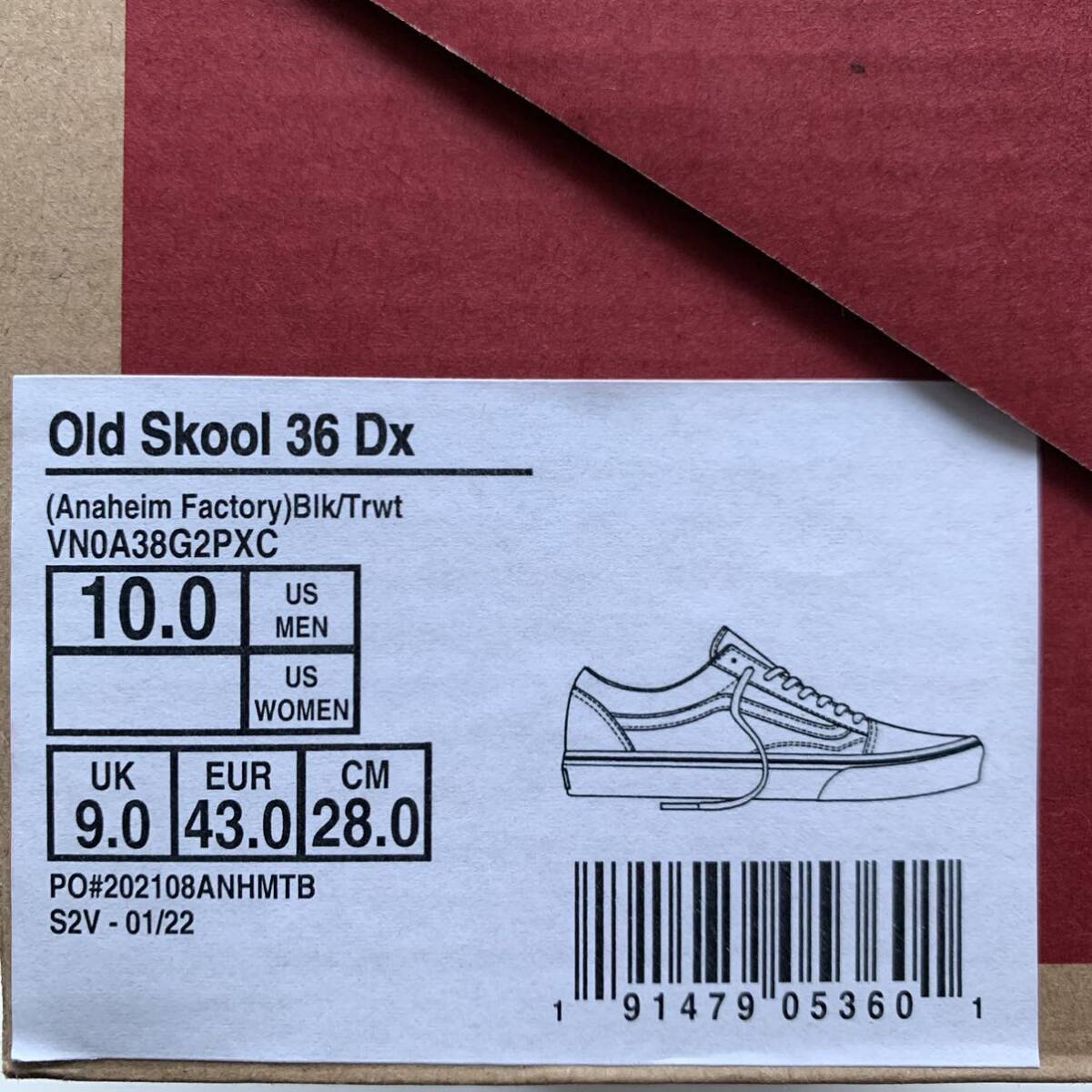 新品 VANS ANAHEIM FACTORY Old Skool 36DX バンズ アナハイム ファクトリー オールドスクール 黒 ブラック 28㎝ メンズ US企画 送料無料_画像7