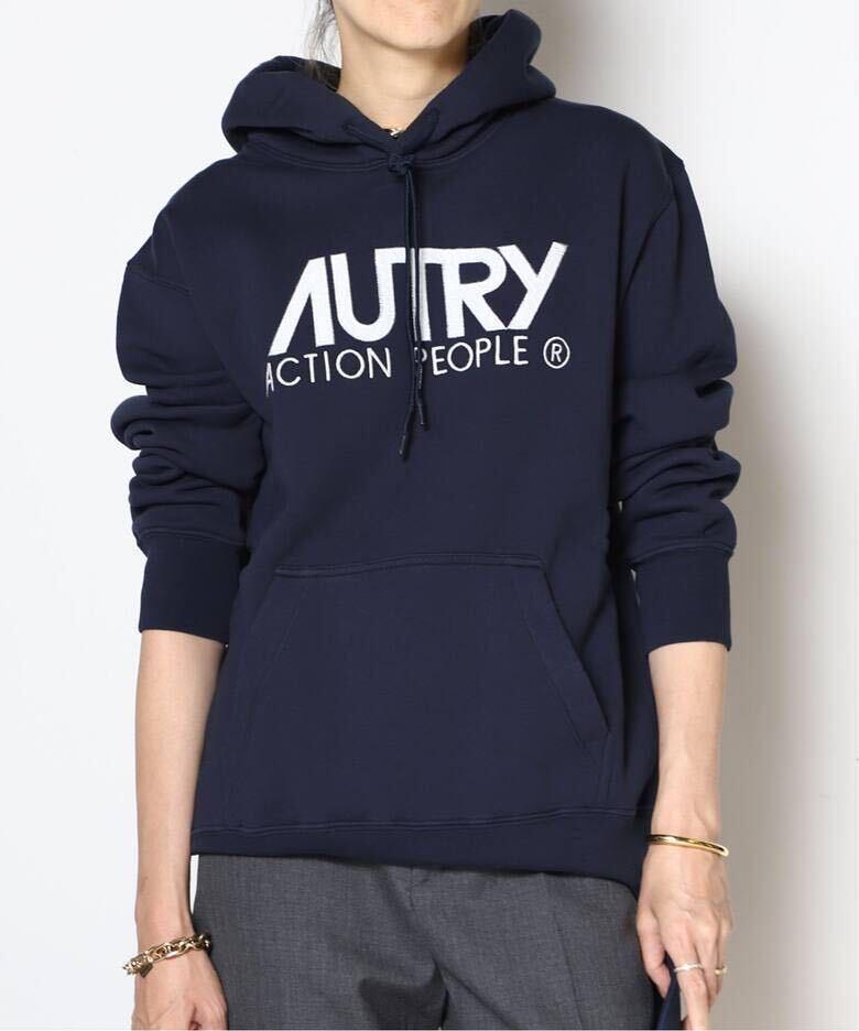 新品 AUTRY オートリー ロゴ スウェット フーディー M レディース パーカー Logo Hoodie ネイビー MUSE de Deuxieme Classe 送料無料の画像2