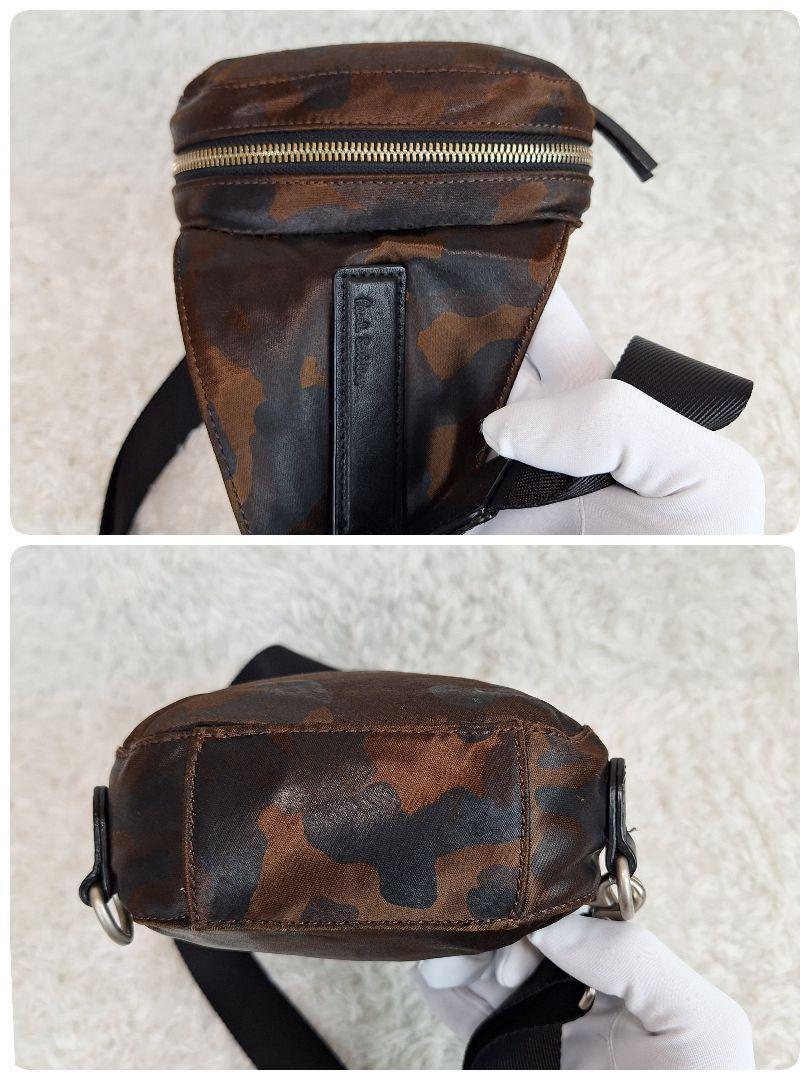  rare Paul Smith Paul Smith men's body bag nylon leather rare camouflage camouflage double fastener business commuting going to school diagonal ..