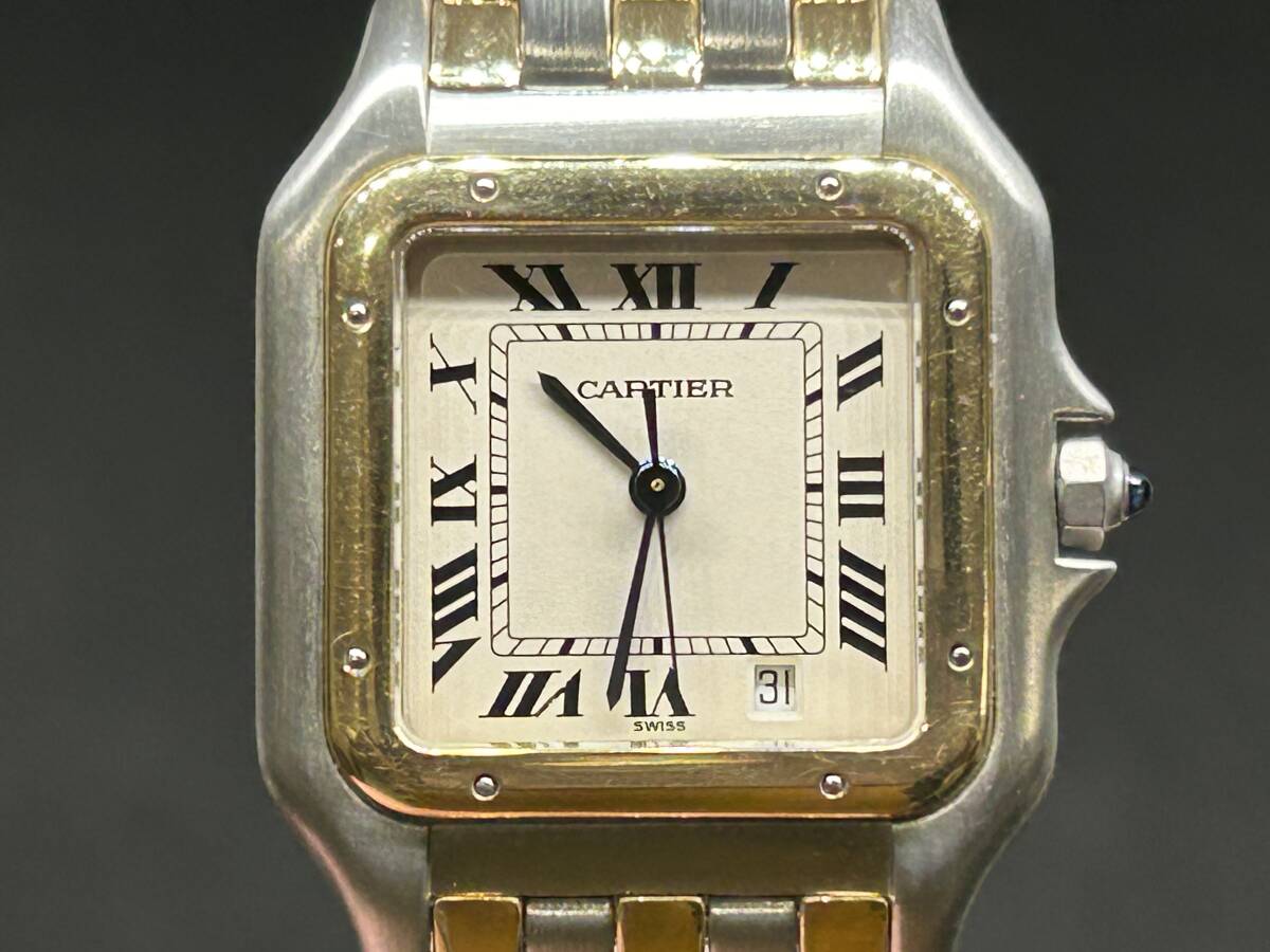 カルティエ パンテール メンズ腕時計 QZ デイト ３ロウ 実働の画像1