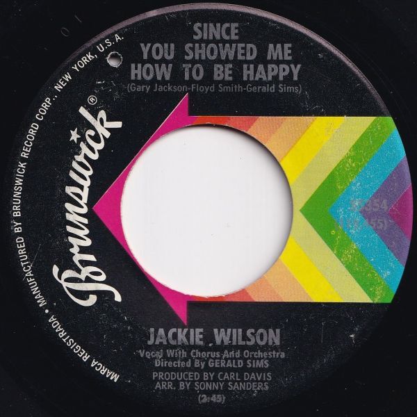 Jackie Wilson Since You Showed Me How To Be Happy / The Who Who Song Brunswick US 55354 206101 ソウル レコード 7インチ 45_画像1