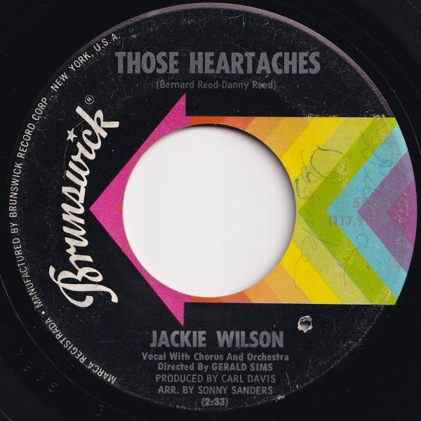 Jackie Wilson I've Lost You / Those Heartaches Brunswick US 55321 206099 SOUL ソウル レコード 7インチ 45_画像2