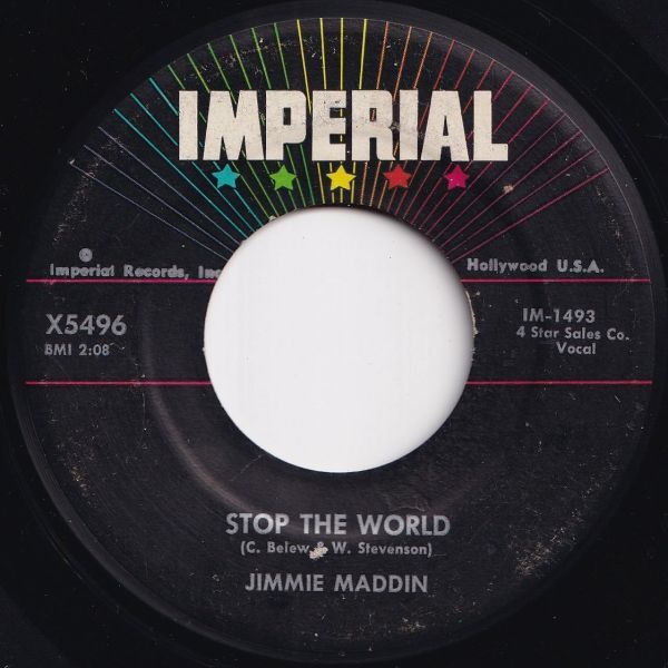 Jimmie Maddin Shirley Purley / Stop The World Imperial US X5496 206134 R&B R&R レコード 7インチ 45_画像2