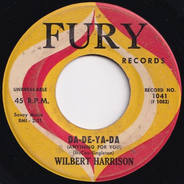 Wilbert Harrison The Horse / Da-De-Ya-Da (Anything For You) Fury US 1041 206133 R&B R&R レコード 7インチ 45_画像2