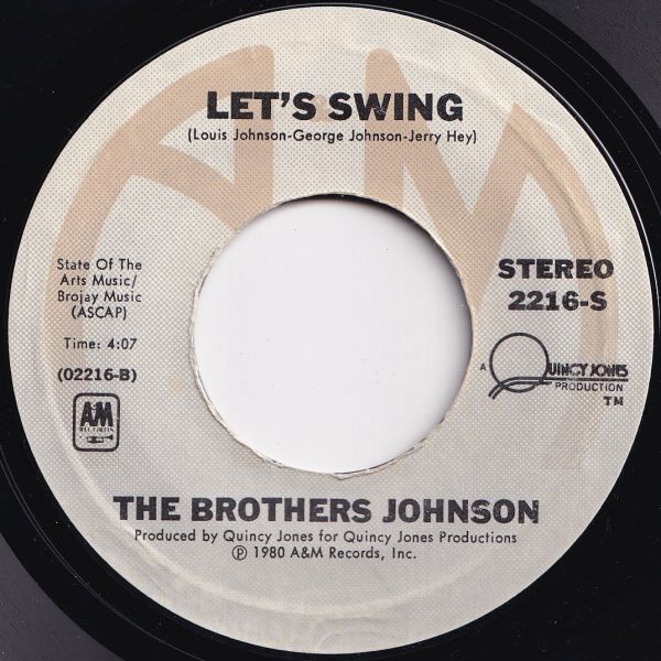 Brothers Johnson Stomp! / Let's Swing A&M US 2216-S 206267 SOUL DISCO ソウル ディスコ レコード 7インチ 45_画像2