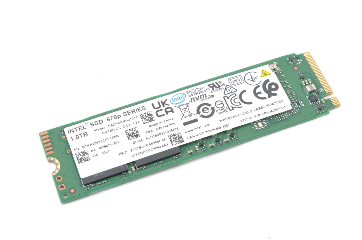 [KPK50]動作品 intel SSD 670p M.2 2280 PCIe3.0x4 NVMe SERIES 容量1TB SSDPEKNU010TZ _画像2