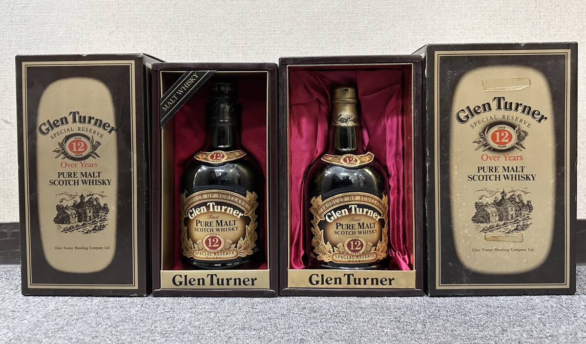 【DK 22968a】１円～ Glen Turner 2本セット 12 Over Tears ピュアモルト スコッチ ウイスキー グレンターナー 43％ 700ml 現状品の画像1