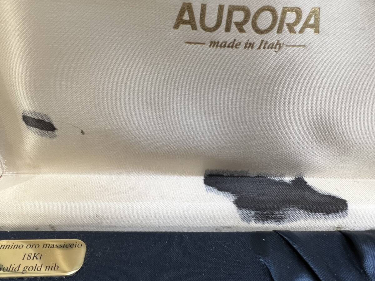 【DK-22431H】AURORA アウロラ 万年筆 F No5726 オレンジ系 ペン先18K刻印 750刻印 イタリア製 箱・インク有 筆記未確認 中古の画像9
