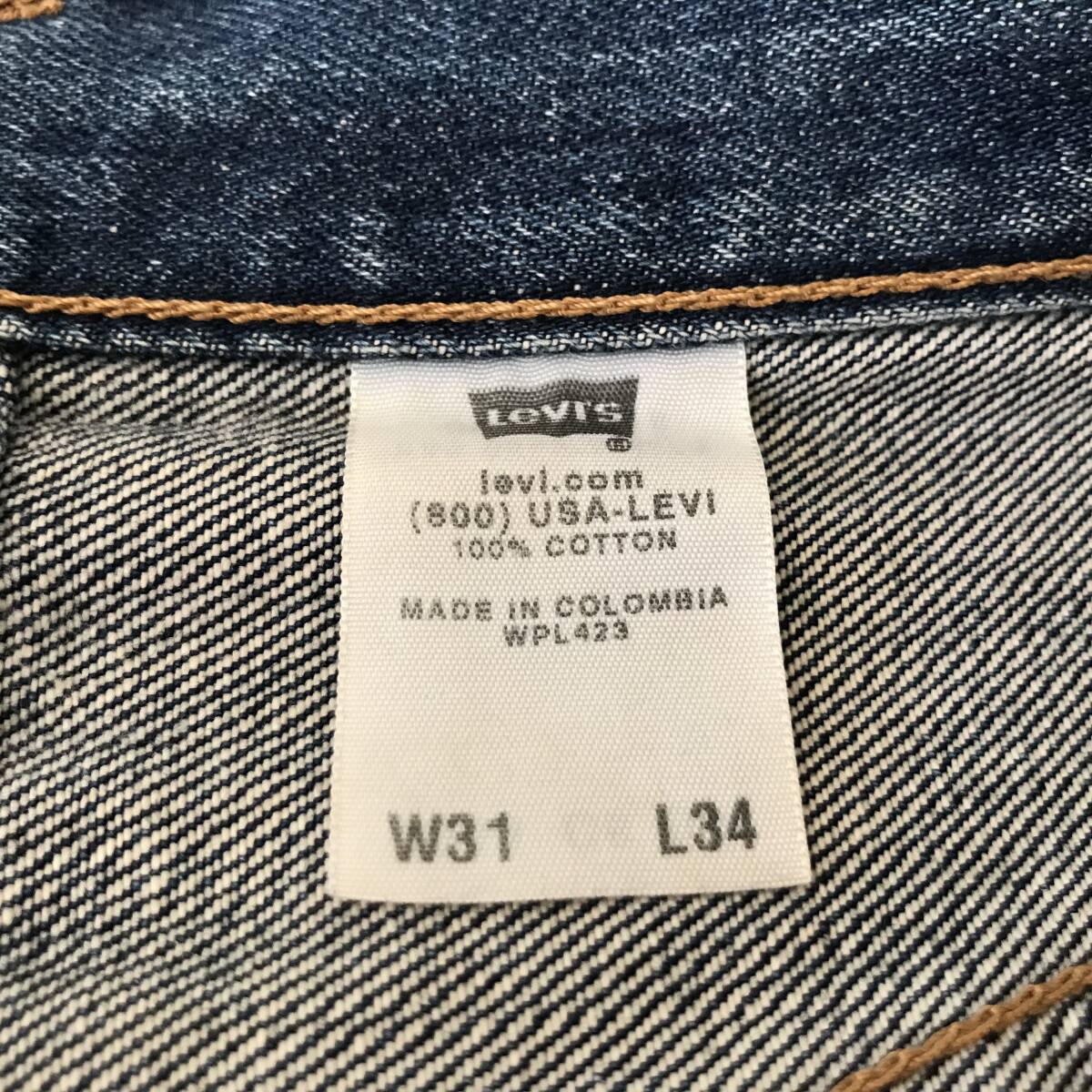 Levi's WPL423 501-00501-0115 リーバイス 501 メンズ デニムジーンズ ボタンフライ 内股シングル 良品 size W31_画像7