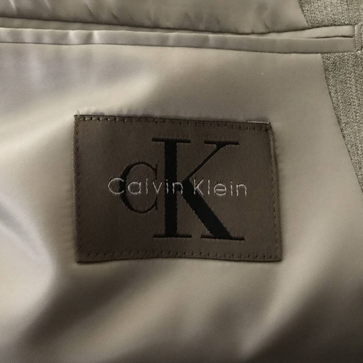 CK CALVIN KLEIN カルバン クライン メンズ サマーウール 背抜きシングルスーツ オンワード樫山 美品 size L C78-86の画像6