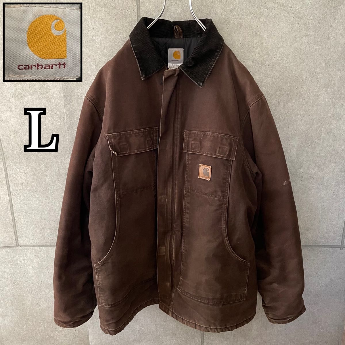 【人気】carhartt カーハート　トラディショナル　ジャケット　ダック地　 ブラウン　L