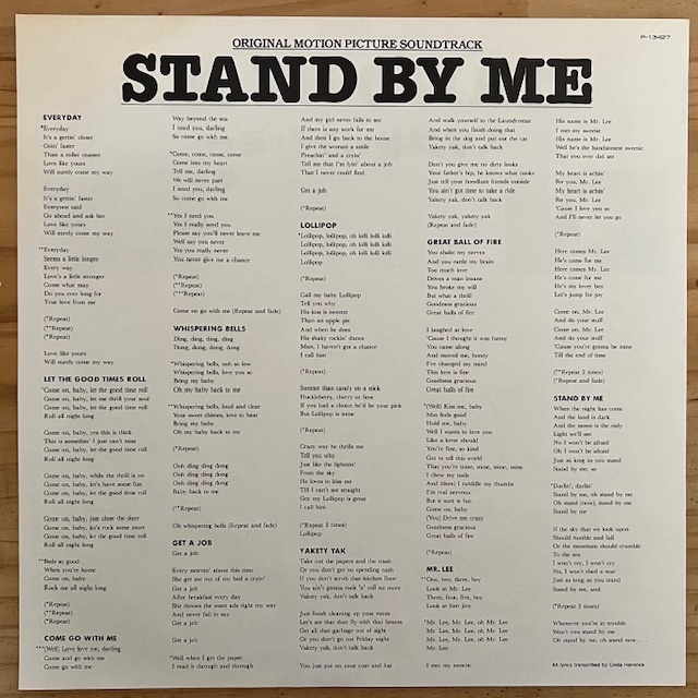 LP■サントラ/STAND BY ME スタンド・バイ・ミー/ATLANTIC P-13427/国内86年ORIG MONO OBI/帯 美品/BEN E. KING/BUDDY HOLLY/DEL VIKINGSの画像4