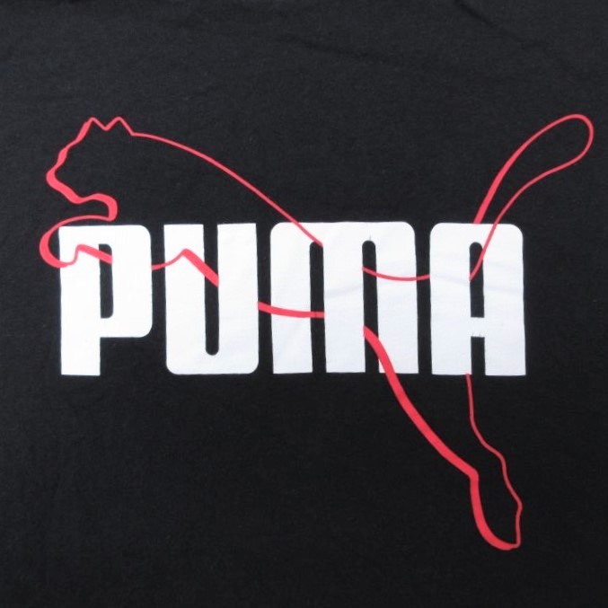 XL/古着 プーマ puma 半袖 ブランド Tシャツ メンズ ビックロゴ 大きいサイズ コットン クルーネック 黒 ブラック 23aug19 中古_画像2