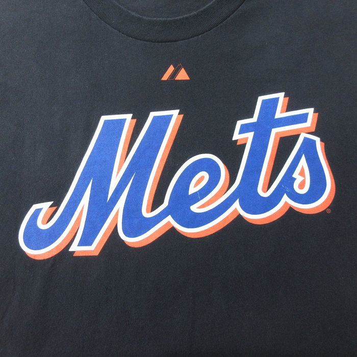 XL/古着 マジェスティック 半袖 ビンテージ Tシャツ メンズ 00s MLB ニューヨークメッツ デビッドライト 5 クルーネック 黒 ブラック メジ_画像3