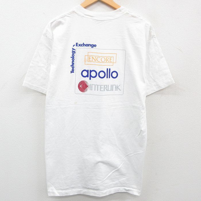 XL/古着 半袖 ビンテージ Tシャツ メンズ 90s apollo EVCORE コットン クルーネック 白 ホワイト 23apr18 中古 3OF_画像1